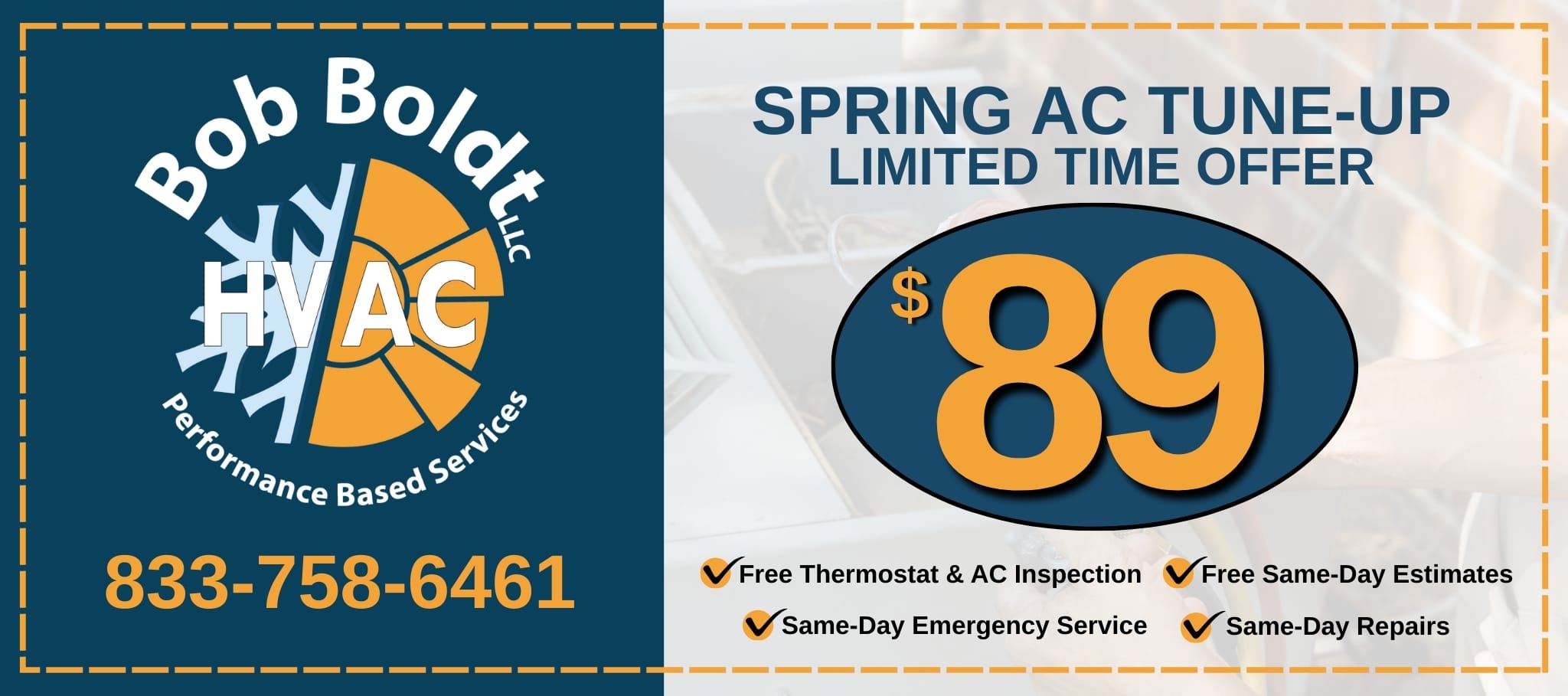 Bob Boldt Spring AC Tune Up Special Offer of $89