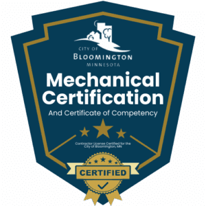 Bloomington MN HVAC and Mechanical Certification and Competency Certificate - Bob Boldt HVAC