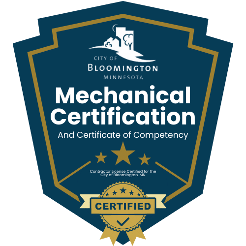 Bloomington MN HVAC and Mechanical Certification and Competency Certificate - Bob Boldt HVAC